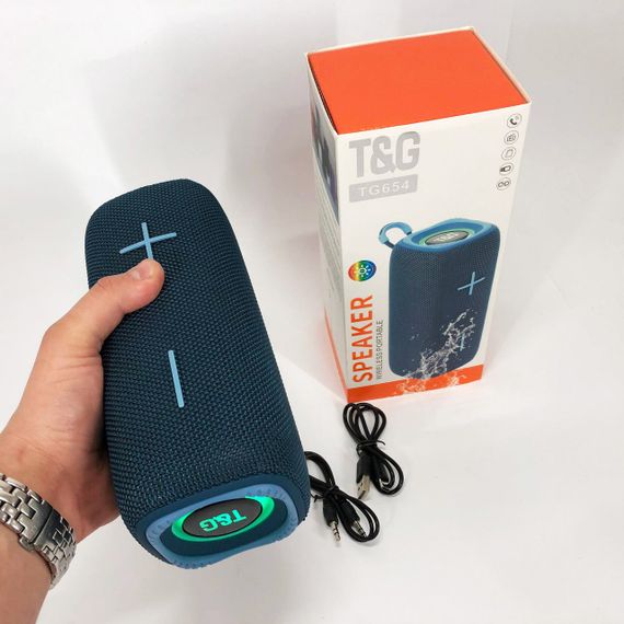 Портативна Bluetooth колонка TG654 8W з підсвічуванням. VJ-258 Колір: синій