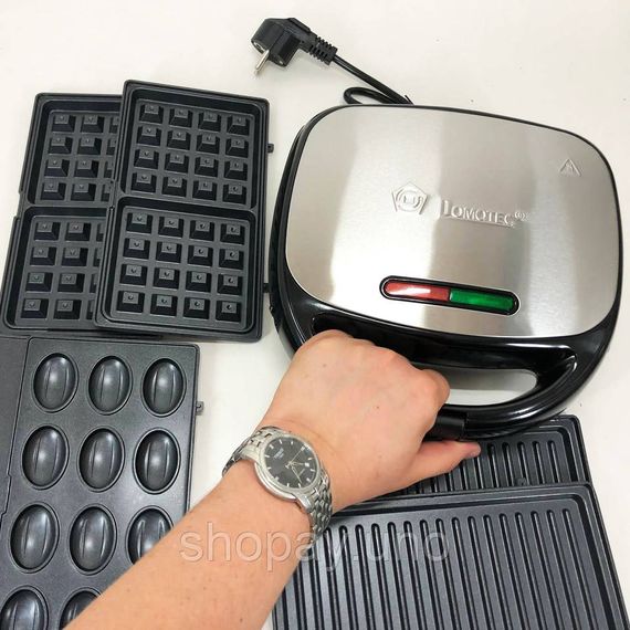 Мультипекарь электрический с антипригарным покрытием Domotec MS-7704 1000Вт, Мультимейкер 3в1 IX-31 | Зображення 6