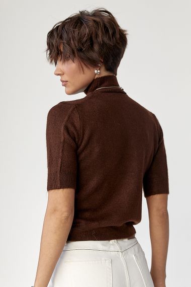 Жіноча в'язана американка - коричневий цвет, ONE SIZE (є розміри) | Зображення 1