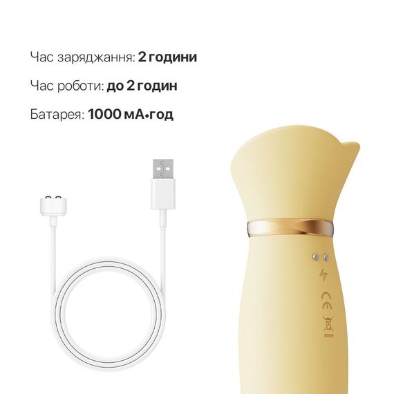 Пульсатор-вібратор із вакуумною стимуляцією клітора Zalo - ROSE Thruster Lemon Yellow | Зображення 5