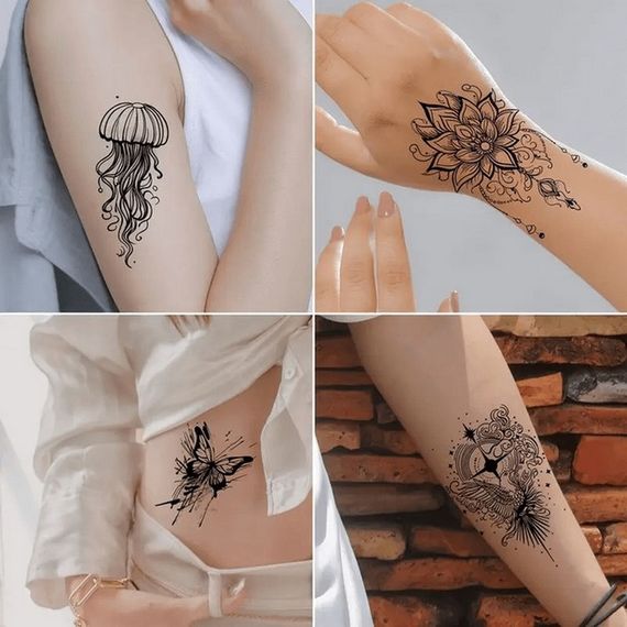 Набор детских временных тату "Черные мини №4" black-tattoo-mini-set-4-H | Зображення 7
