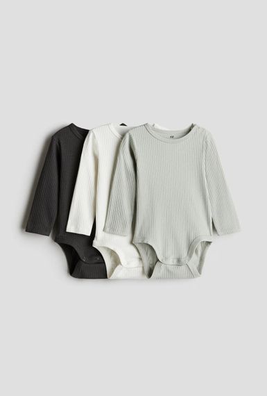 Набір дитячих боді 3 шт для новонароджених H&M 50 см Різнокольоровий (25120901)