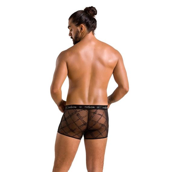 Чоловічі прозорі боксери Passion 032 SHORT JAMES XXL/XXXL Black, сітка | Зображення 3