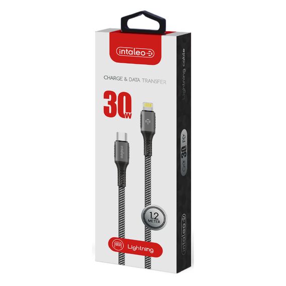 Дата кабель Type-C to Lightning 1.2m CBGPD30WTL1 30W grey Intaleo (1283126518089) | Зображення 1