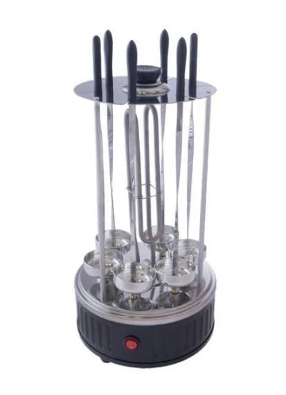 Електрошашколичниця шашличниця електромангал на 6 шампурів із неіржавкої сталі Crownberg CB-7416 Grey 1000W | Зображення 6