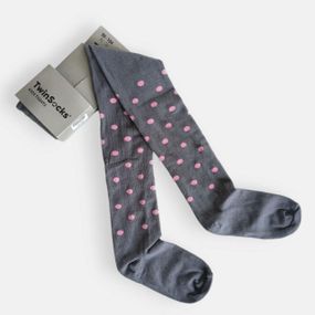 Колготки з візерунком для дівчинки TwinSocks 98-104/3-5 років, Сірій у горошок
