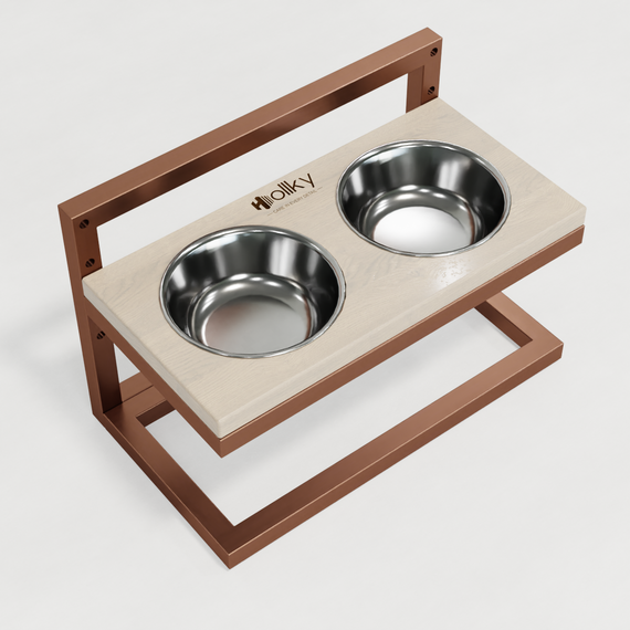 Миски на регулируемой подставке для маленьких собак Hollky Flex S (2 × 0.450 л) FS-422523-GLWH | Зображення 6