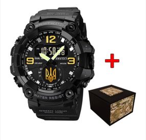 Чоловічий тактичний годинник Awarder 003 Тризуб золото Black 1202-0164
