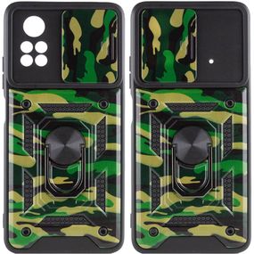 Ударостійкий чохол Camshield Serge Ring Camo для Xiaomi Poco X4 Pro 5G Зелений / Army Green