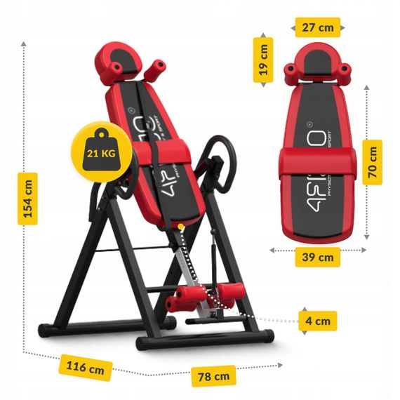 Стіл інверсійний 4FIZJO регульований 4FJ0654 Black/Red (P-5905973401944) | Зображення 9