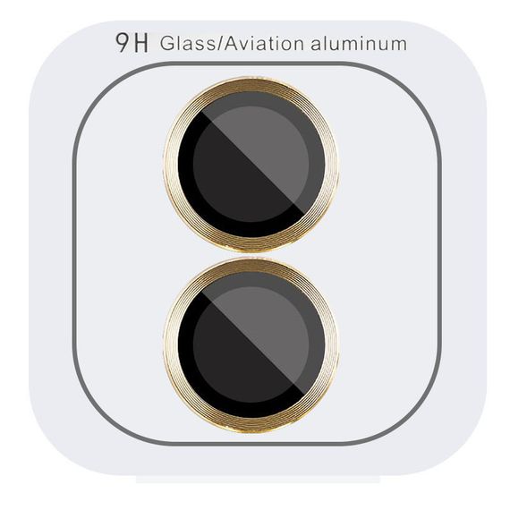 Захисне скло Metal Classic на камеру (у упак.) для Apple iPhone 16 (6.1") / 16 Plus (6.7") Золотий / Gold