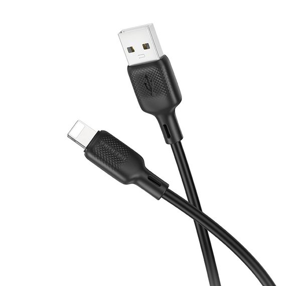 Дата кабель Borofone BX113 Lenny USB to Lightning 2.4A (3m) Black | Зображення 1