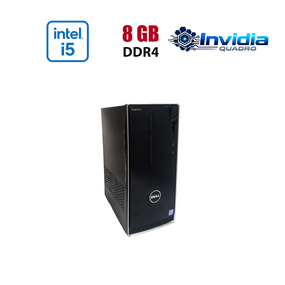 Ігровий ПК Dell Inspirion 3668 Tower / Intel Core i5-7400 (4 ядра по 3.0 - 3.5 GHz) / 8 GB DDR4 / 256 GB SSD / nVidia Quadro P620, 2 GB GDDR5, 128-bit / Wi-Fi+Bluetooth / DVD / Win 10 Home Lic б/в