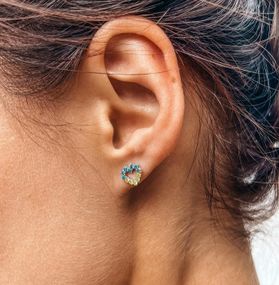 Срібні сережки гвоздики з доріжкою фіанітів Artsriblo артА101с