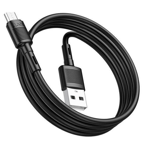 Дата кабель Hoco X83 Victory USB to MicroUSB (1m) Black | Зображення 3