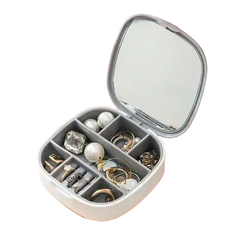 Маленька дорожня скринька для прикрас, міні-органайзер для прикрас із дзеркалом | Зображення 4