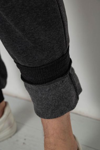 Спортивные штаны мужские на флисе, цвет темно-серый, 238R56910-5 | Зображення 5