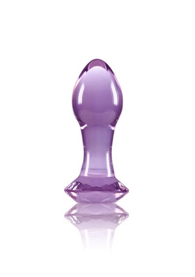 Анальна скляна пробка NS Novelties Crystal, фіолетова Sex Aura | Зображення 1
