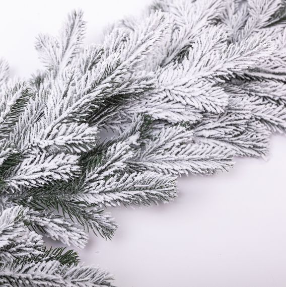 Хвойная литая гирлянда 2 м заснеженные ветки елки TD-BRNCHSN2