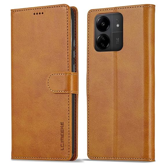 Чохол книжка iMeeke для Xiaomi Redmi 13C колір Коричневий | Зображення 1