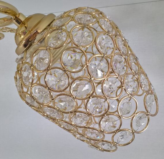 Люстра стельова на 3 лампочки 25120 Золото 26х43х43 см. | Зображення 2