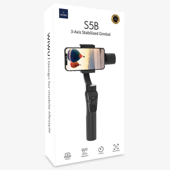 Стабилизатор WIWU S5B Three-Axis Motorized Gimba Stabilizer Black | Зображення 5