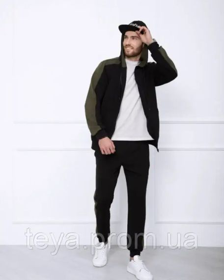 Спортивний костюм колір чорний/хакі розміри M, XL, XXL, 3XL, S FI_004554