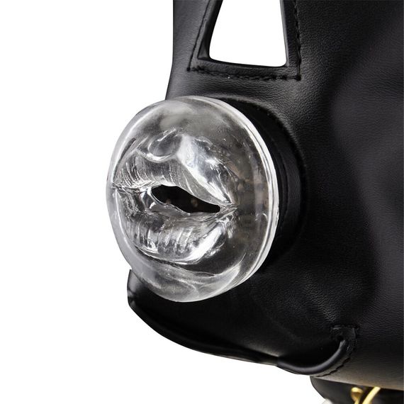 Маска-збруя для орального сексу з повідцем LOCKINK SEVANDA Blowjob Head Muzzle with Leash | Зображення 4