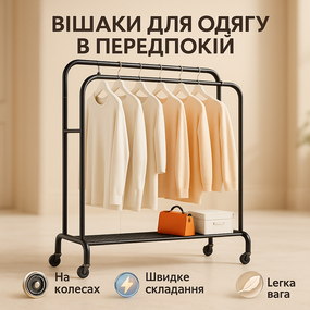 Стійка для одягу підлогова пряма, Стійки-вішалки для одягу Залізна підлогова вішалка ZM-53