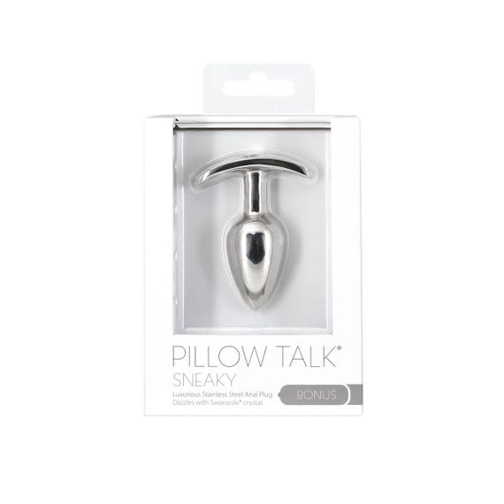 Анальна пробка Pillow Talk Sneaky Luxurious Stainless Steel Anal Plug із кристалом Swarovski | Зображення 3