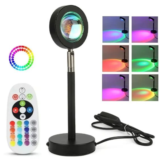 Sunset Lamp RGB 16 кольорів — проєкційний світильник заходу, світанку з пультом