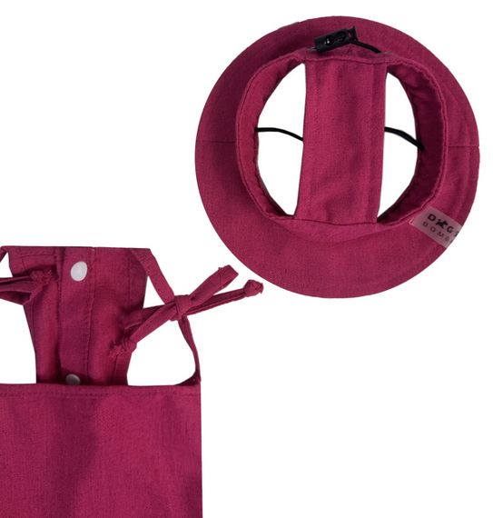 Панамка лляна малинова S-75