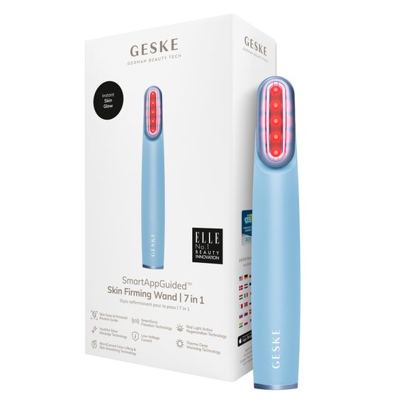 Пристрій для зміцнення і тонізації шкіри обличчя з поворотною головкою GESKE Skin Firming Wand 7в1 starlight, Блакитний