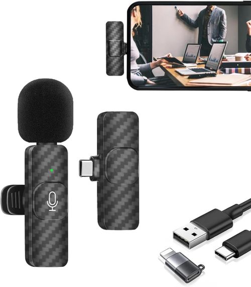 Професійний бездротовий петличний мікрофон для iPhone/Android/камери, бездротовий петличний мікрофон для