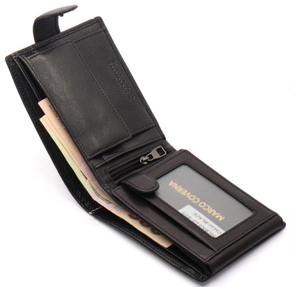 Чорне шкіряне портмоне з відділом для документів Marco Coverna MCBK10-805 | Зображення 4