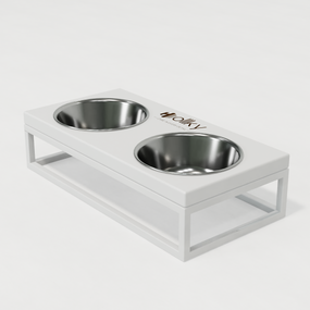 Миски на подставке для маленьких собак и котов Hollky Base S (2 × 0,45 л) BS-36187-WHWH