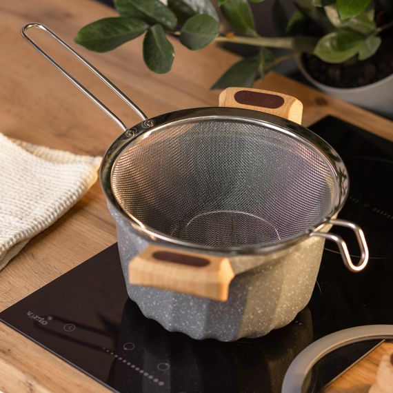 Друшляк-сито з ручкою 23 см дрібноячеиста сітка з нержавіючої сталі HP-19-1-23CM | Зображення 4