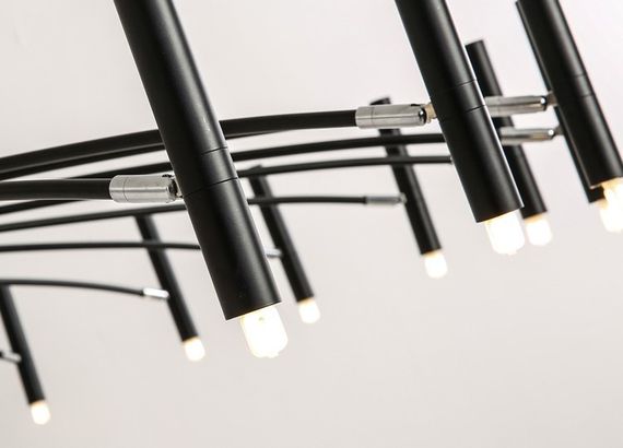 Люстра стельова на 12 лампочок 26427 Чорний 30-65х100х100 см. | Зображення 1