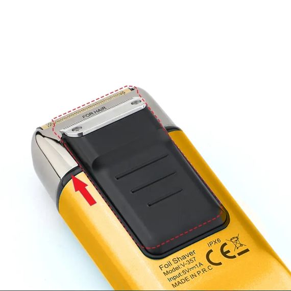 Електробритва шейвер VGR V-357 з USB і LED-дисплеєм, Жовта/Акумуляторна бездротова чоловіча бритва | Зображення 5
