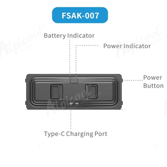 Літієвий акумулятор для автохолодильника Alpicool FSAK-007 (Black) - 340 Вт/год (30600 мАh/11.1 V) | Зображення 5