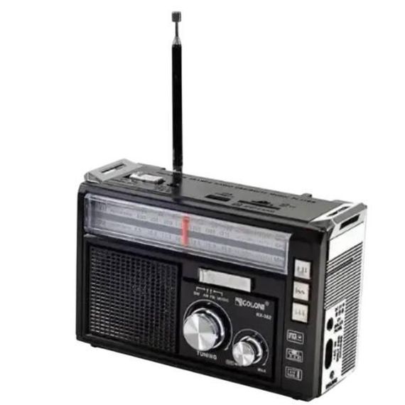 Радиоприемник с фонарем переносной аккумуляторный GOLON RX382 LED Черный