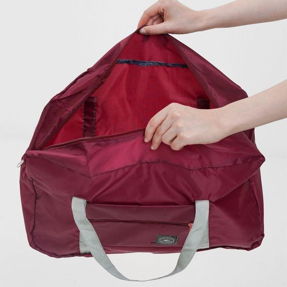 Складна дорожня сумка з кріпленням на валізу (48х32х16см), XL-676, Бордовий / Водонепроникна сумка для подорожей | Зображення 5