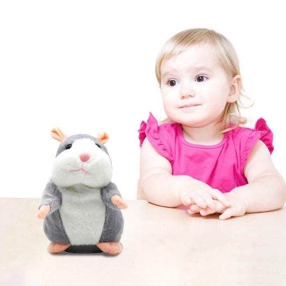 Интерактивная игрушка хомяк-повторюшка, на батарейках, EL-2042, Серая / Детская мягкая игрушка / Игрушка | Зображення 5