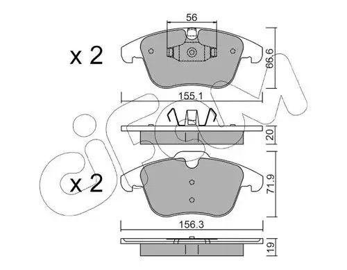 Колодки передні гальмівні V60/S60/XC70/V70/S80/Discovery/Evoque/Freelander/S-Max 06-,CIFAM (8226750) | Зображення 2