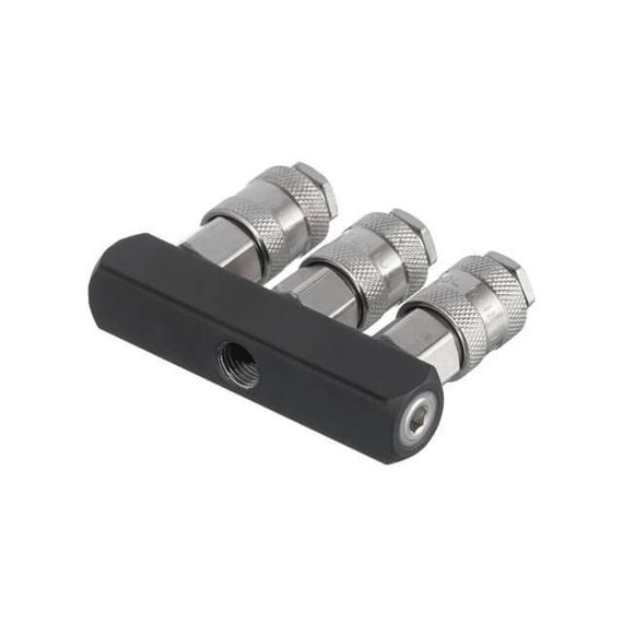 Розгалужувач повітря 1/4" на 3 виходи, швидкороз'ємні з'єднання INTERTOOL PT-1855 | Зображення 1