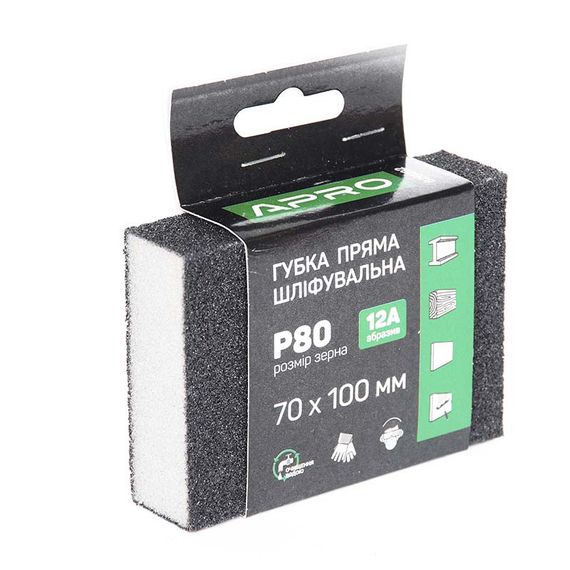 Губка шліфувальна APRO чотиристороння пряма P80 8280921