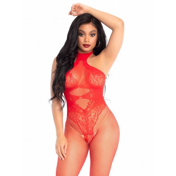 Комбинезон сетка Leg Avenue, красный O\S sexstyle | Зображення 2