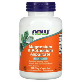 Магній і калій NOW Magnesium &amp; Potassium Aspartate with Taurine 120 Veg Capsules