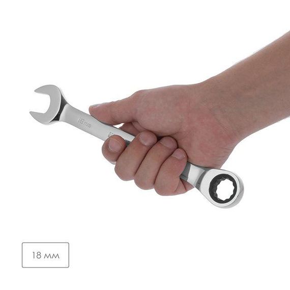 Ключ комбінований з тріскачкою 18 мм PROF, Cr-V INTERTOOL XT-1358 | Зображення 2