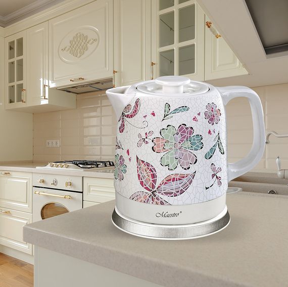 Електрочайник керамічний Maestro MR-068-FLOWERS, 1.5 л, 1200 Вт | Зображення 2